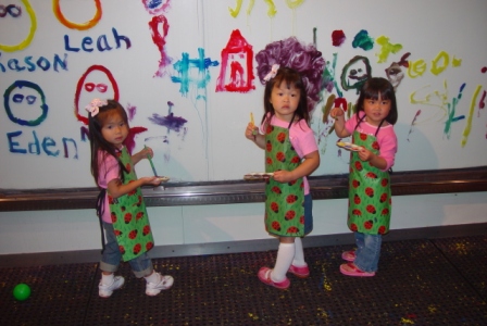 Painting girls: Eden, Leah, Kasen